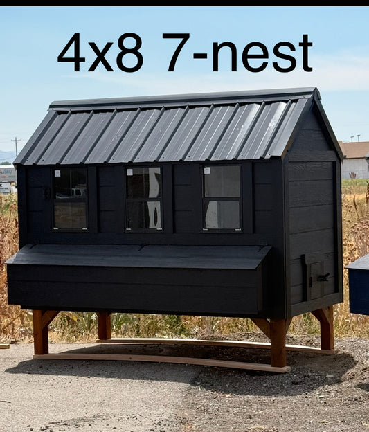 4x8 7-Nest - Wooden Chicken Coop Kit