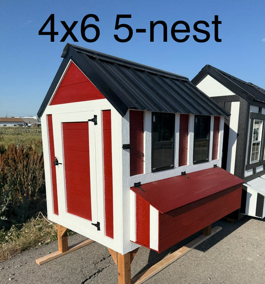 4x6 5-Nest - Wooden Chicken Coop Kit